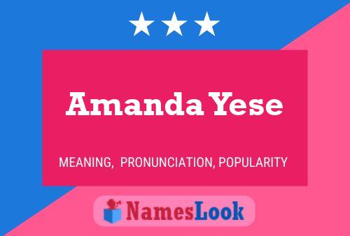 Amanda Yese Name Poster