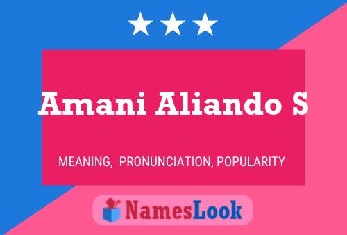 Amani Aliando S Name Poster