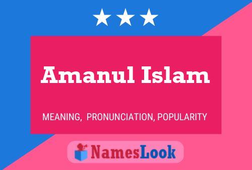 Amanul Islam Name Poster