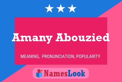 Amany Abouzied Name Poster