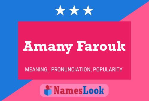 Amany Farouk Name Poster