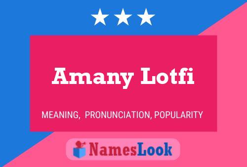 Amany Lotfi Name Poster