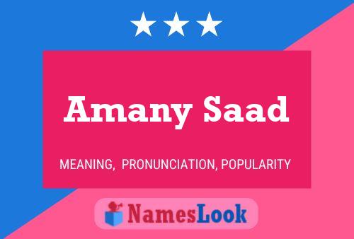 Amany Saad Name Poster