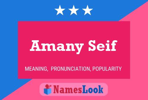 Amany Seif Name Poster