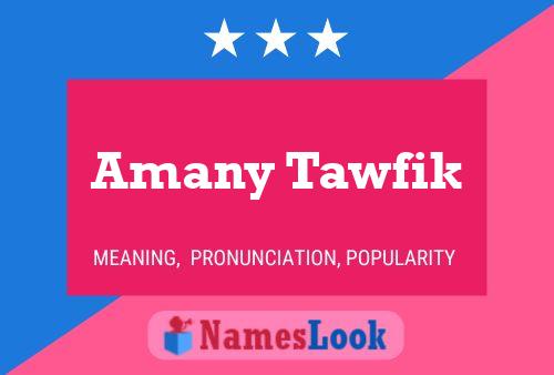 Amany Tawfik Name Poster