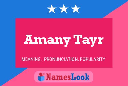 Amany Tayr Name Poster