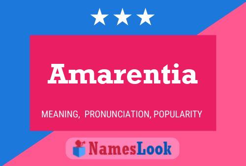 Amarentia Name Poster