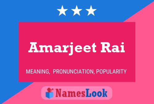 Amarjeet Rai Name Poster