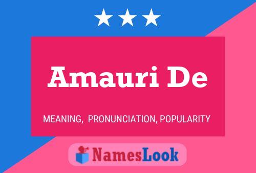 Amauri De Name Poster