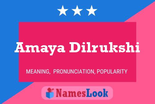 Amaya Dilrukshi Name Poster