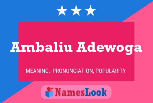 Ambaliu Adewoga Name Poster