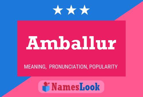 Amballur Name Poster