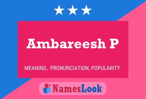 Ambareesh P Name Poster