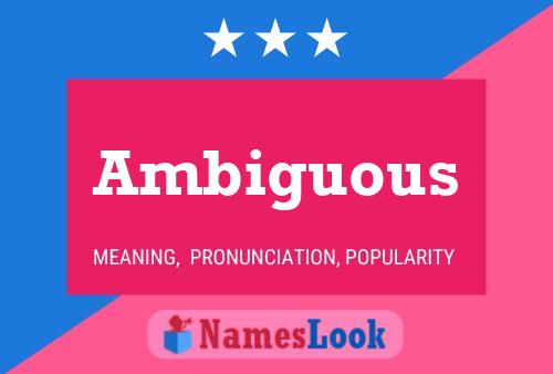 Ambiguous Name Poster