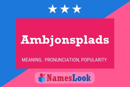 Ambjonsplads Name Poster