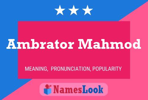 Ambrator Mahmod Name Poster