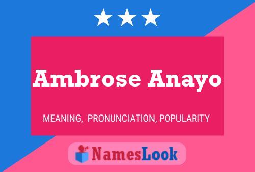 Ambrose Anayo Name Poster