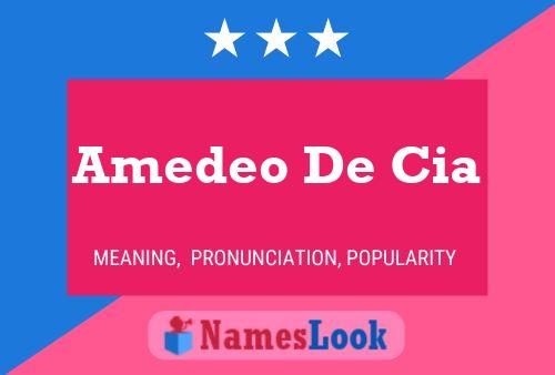 Amedeo De Cia Name Poster