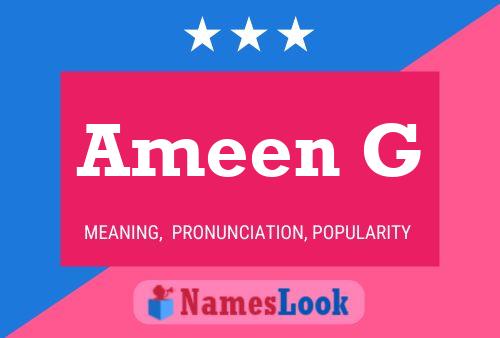 Ameen G Name Poster