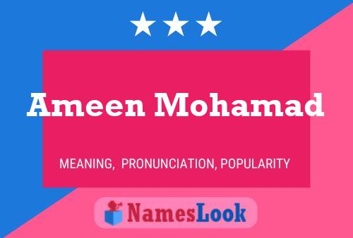 Ameen Mohamad Name Poster