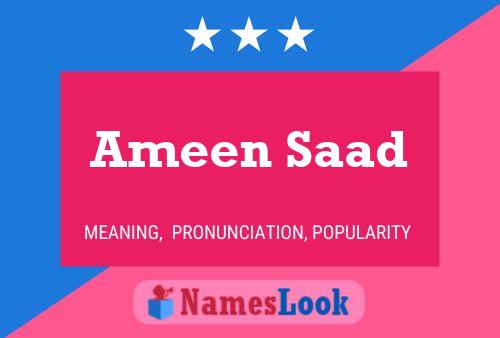 Ameen Saad Name Poster