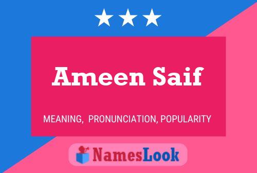 Ameen Saif Name Poster