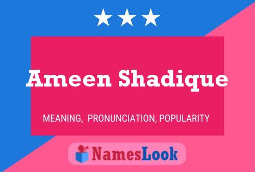 Ameen Shadique Name Poster