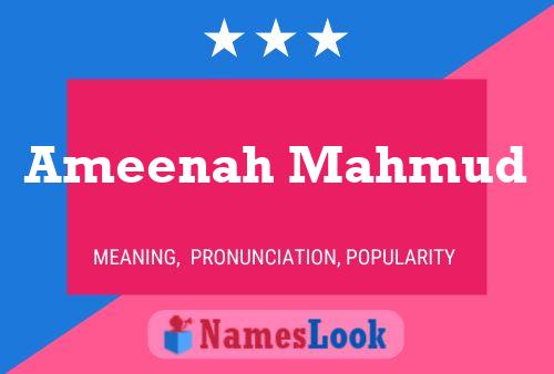 Ameenah Mahmud Name Poster