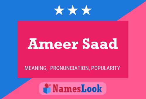 Ameer Saad Name Poster