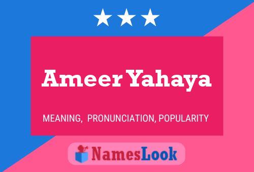 Ameer Yahaya Name Poster