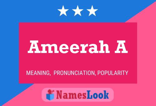 Ameerah A Name Poster