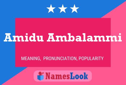 Amidu Ambalammi Name Poster