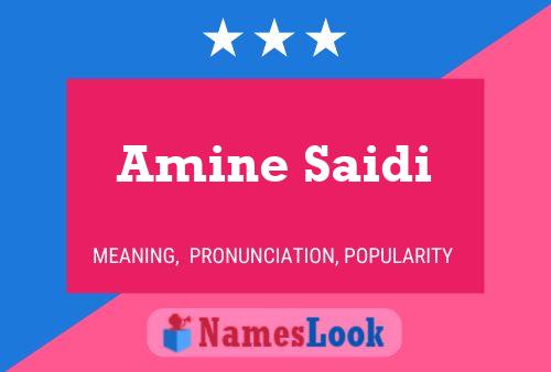 Amine Saidi Name Poster