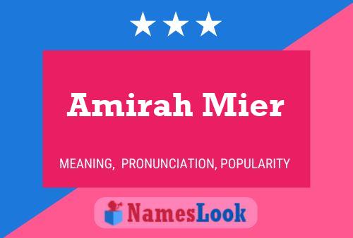 Amirah Mier Name Poster