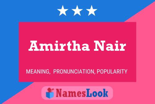 Amirtha Nair Name Poster