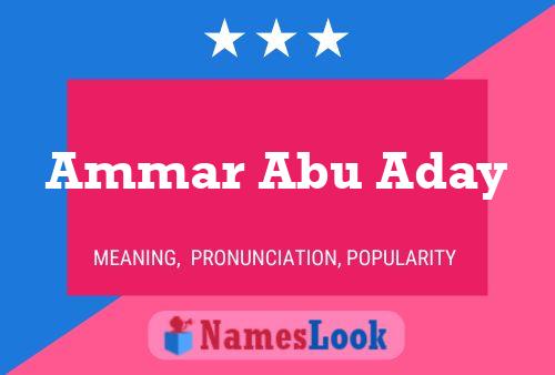 Ammar Abu Aday Name Poster