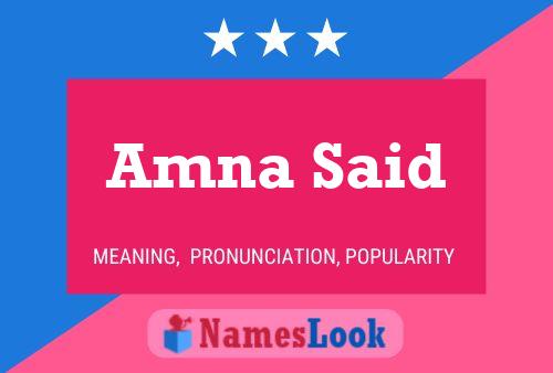 Amna Said Name Poster