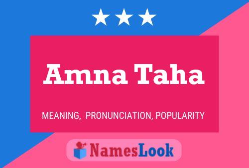 Amna Taha Name Poster