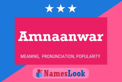 Amnaanwar Name Poster