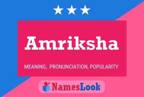 Amriksha Name Poster