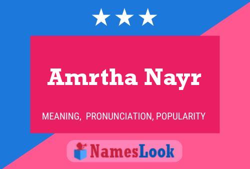 Amrtha Nayr Name Poster