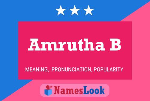 Amrutha B Name Poster