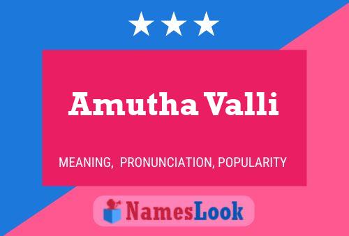 Amutha Valli Name Poster