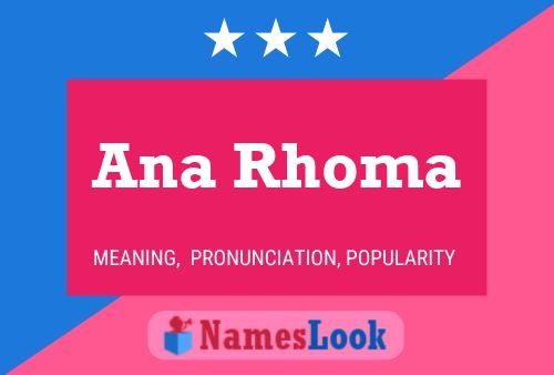 Ana Rhoma Name Poster