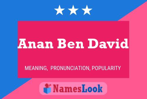 Anan Ben David Name Poster