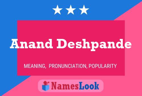 Anand Deshpande Name Poster