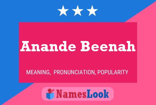 Anande Beenah Name Poster