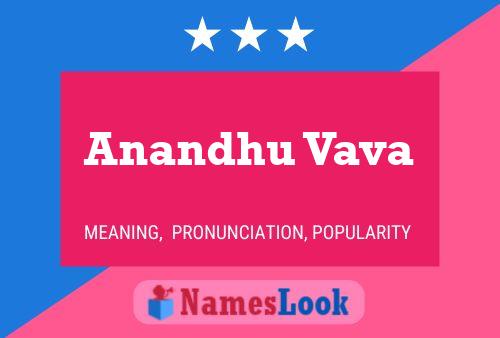 Anandhu Vava Name Poster