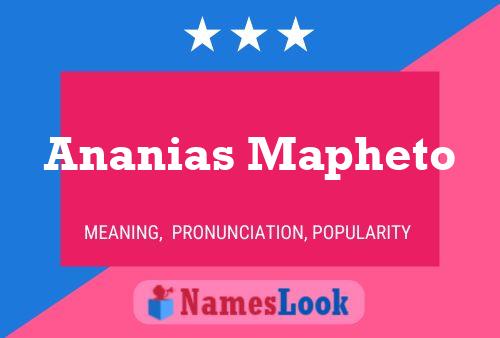 Ananias Mapheto Name Poster