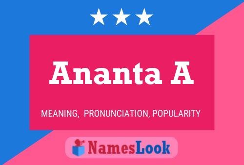 Ananta A Name Poster